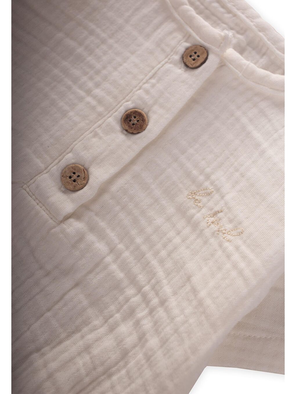 Ekru Kız Çocuk Müslin Çıtçıtlı Body-2