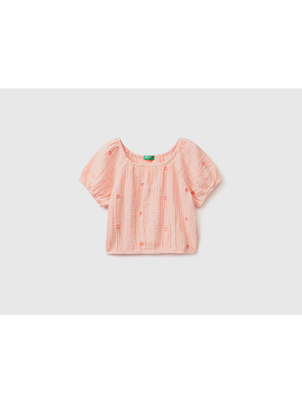 United Colors Of Benetton Kız Çocuk Açık Pembe İşlemeli Bluz