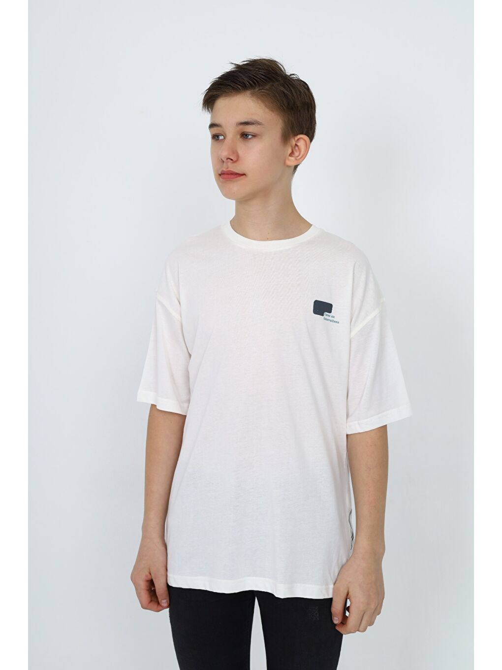 Ekru Erkek Çocuk Baskılı Tişört