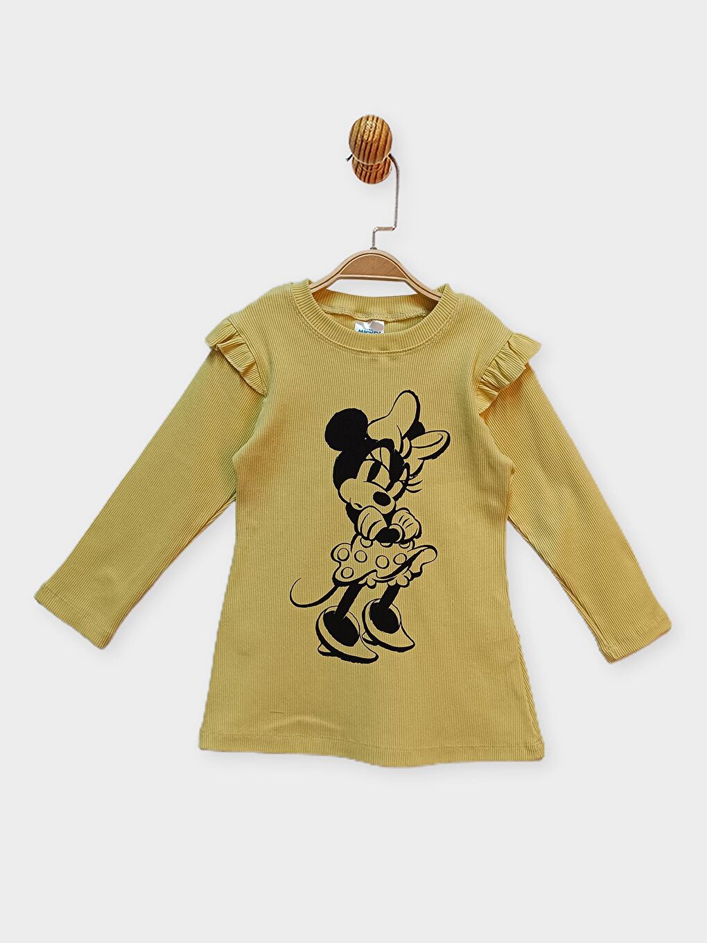 Sarı Minnie Mouse Lisanslı Kız Çocuk Elbise 22081