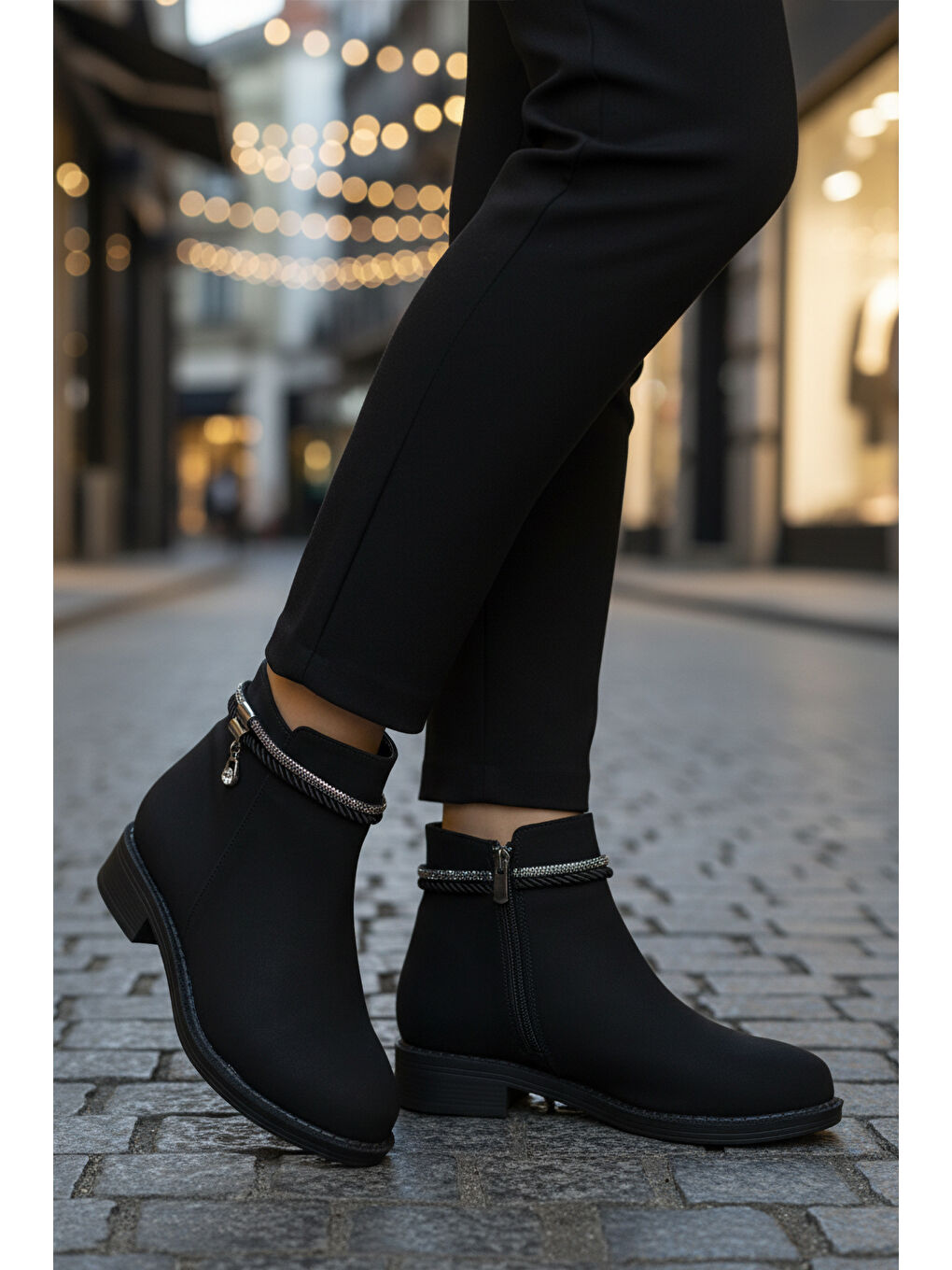 Bordo Siyah Zümrüt Fermuarlı Kaymaz Bot 325126 Z-2