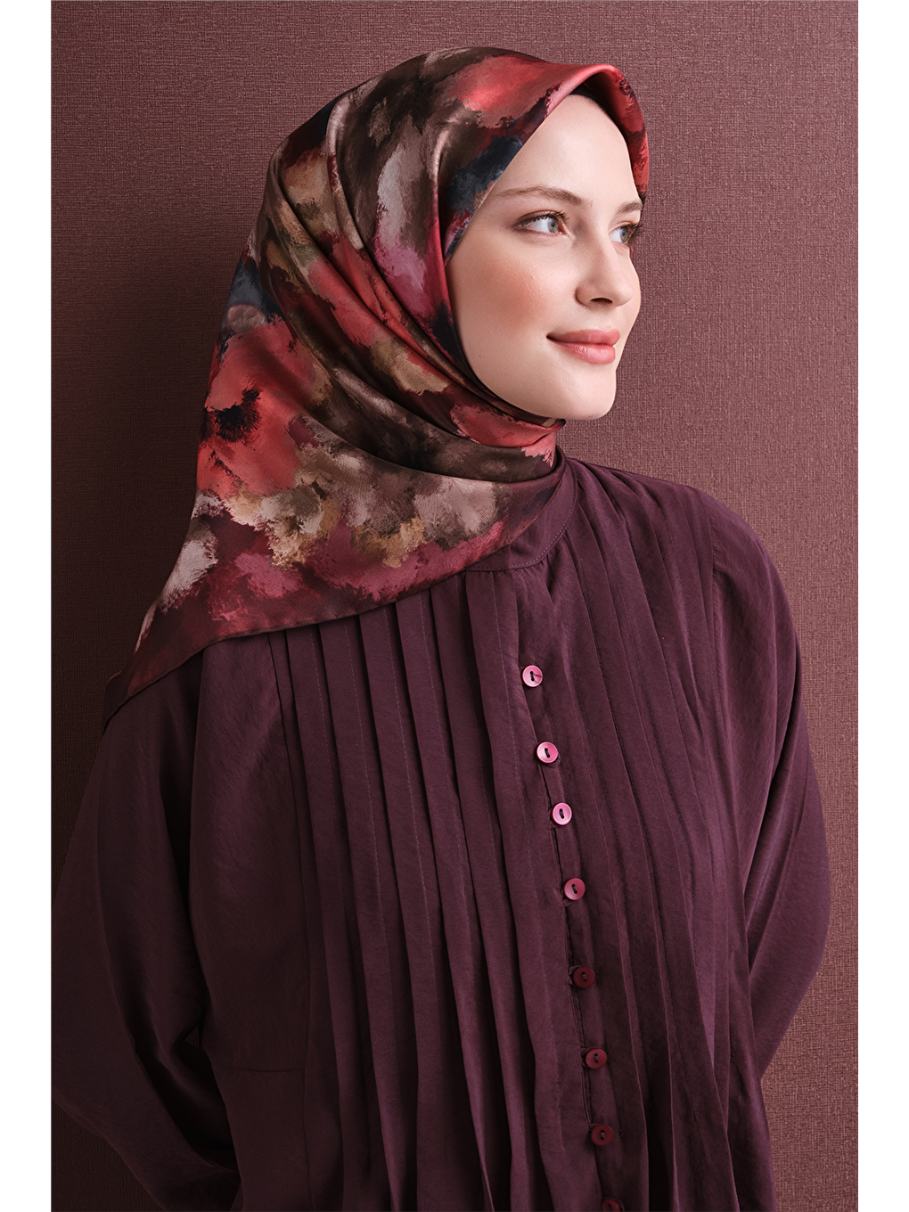 Karışık Saf İpek Twill Eşarp 9613d 04-1