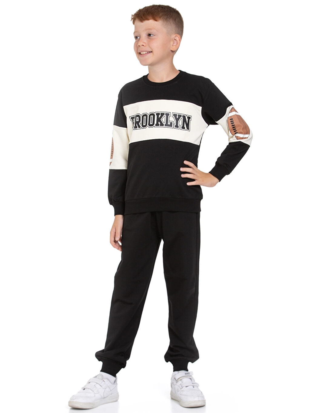 Siyah Brooklyn Baskılı Erkek Çocuk Takım 20408
