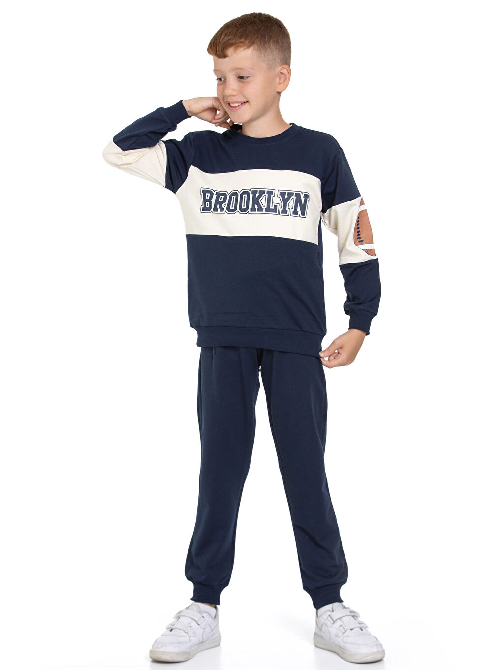 Lacivert Brooklyn Baskılı Erkek Çocuk Takım 20408-1