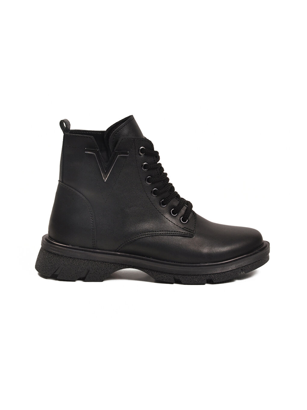 Siyah Cilt Bağcıklı Fermuarlı Polarlı Kaymaz Kadın Bot 351071 Z-1