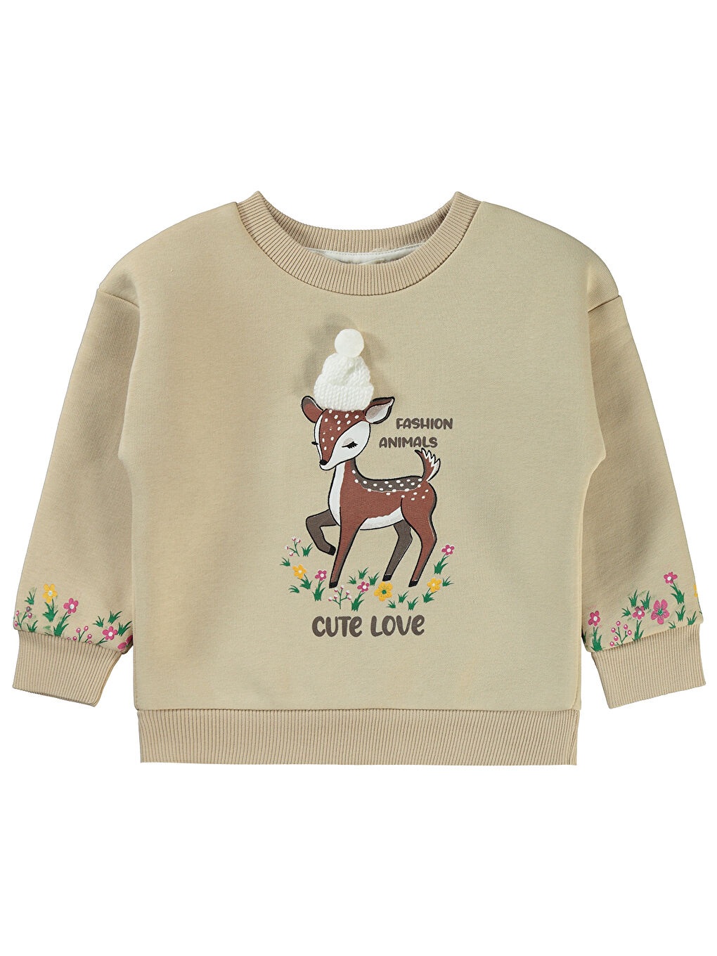 Civil Bej Girls Kız Çocuk Sweatshirt 2-5 Yaş Bej