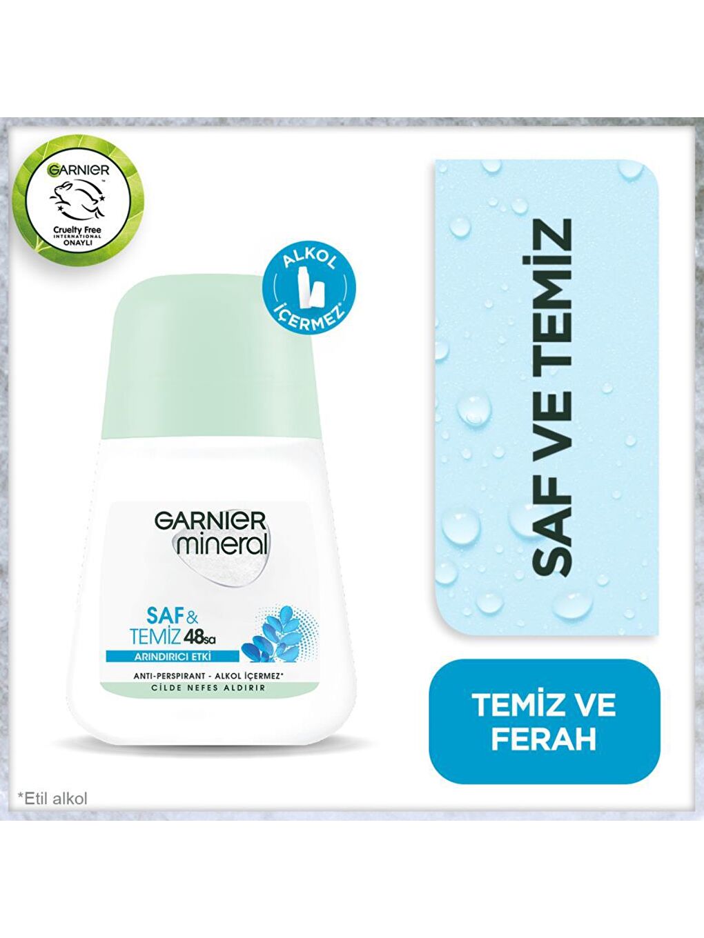 GARNIER Şeffaf Mineral Saf&Temiz Roll-On Deodorant 50 ml - 1