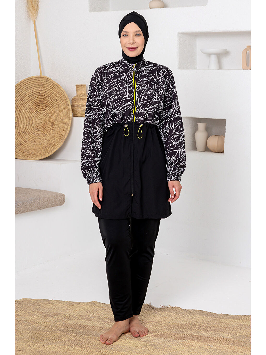 Büyük Beden Tam Kapalı Tesettür Mayo 1802 Siyah03