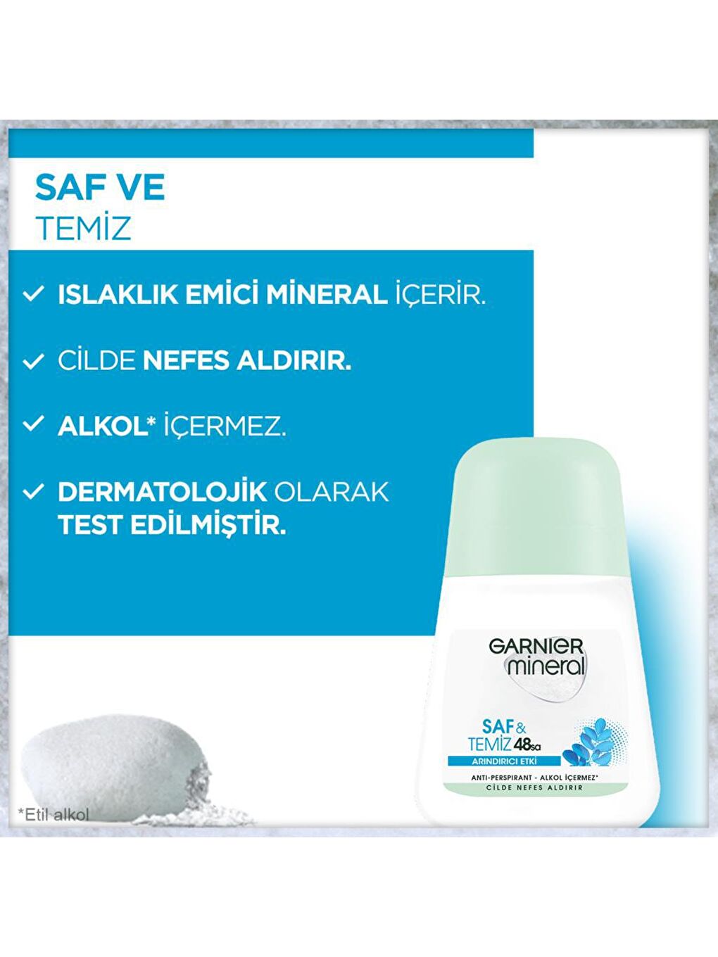 GARNIER Şeffaf Mineral Saf&Temiz Roll-On Deodorant 50 ml - 6