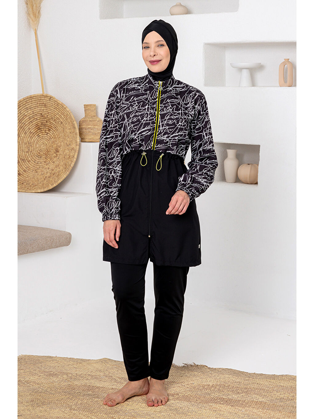 Büyük Beden Tam Kapalı Tesettür Mayo 1802 Siyah03-1