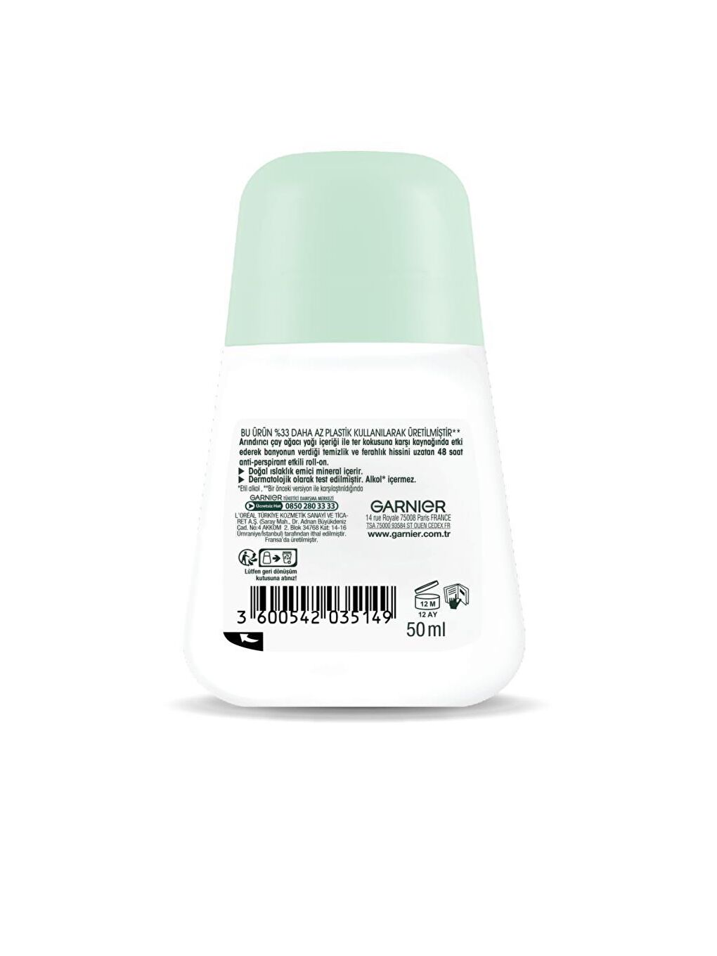 GARNIER Şeffaf Mineral Saf&Temiz Roll-On Deodorant 50 ml - 8