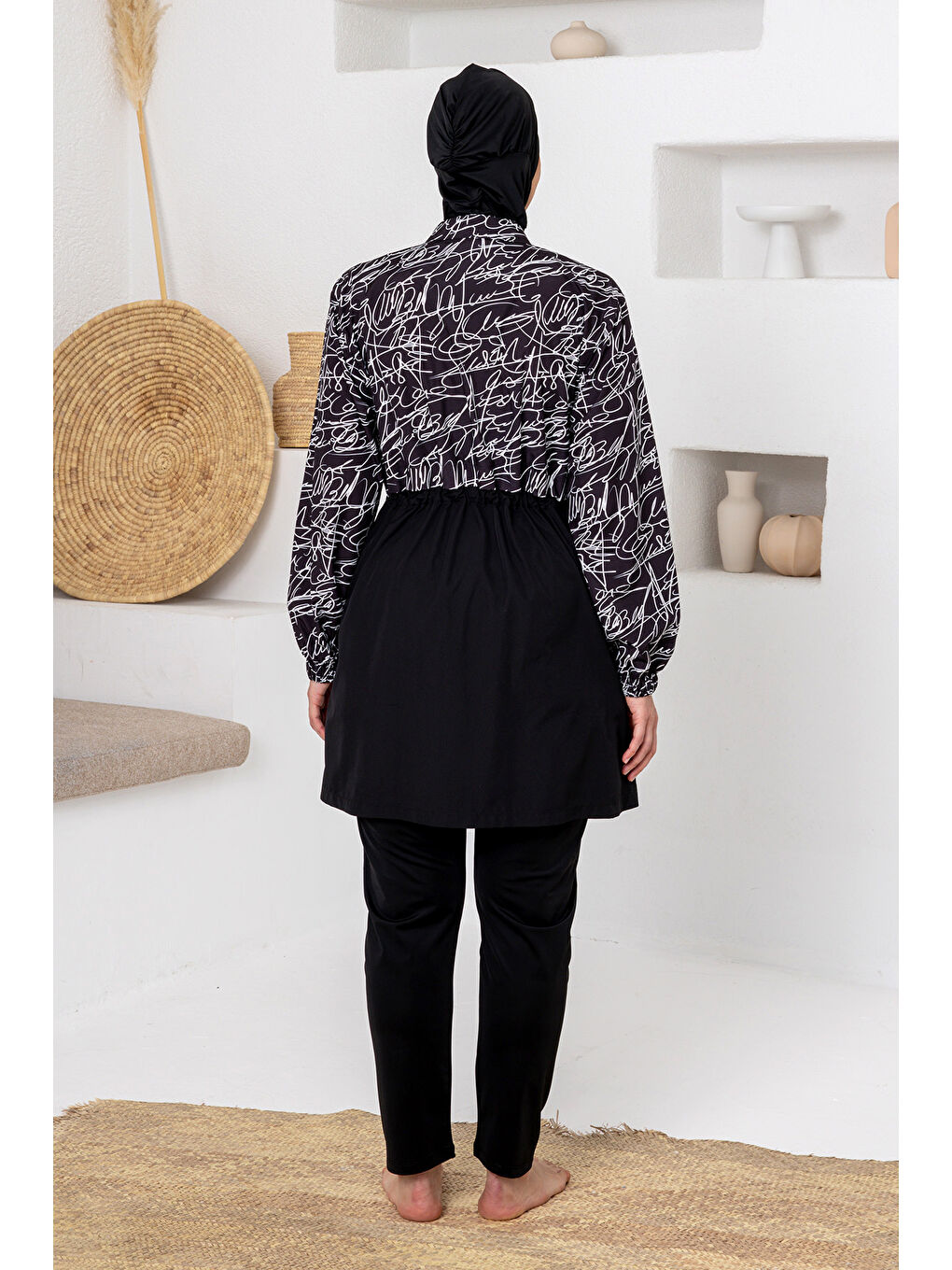 Büyük Beden Tam Kapalı Tesettür Mayo 1802 Siyah03-2