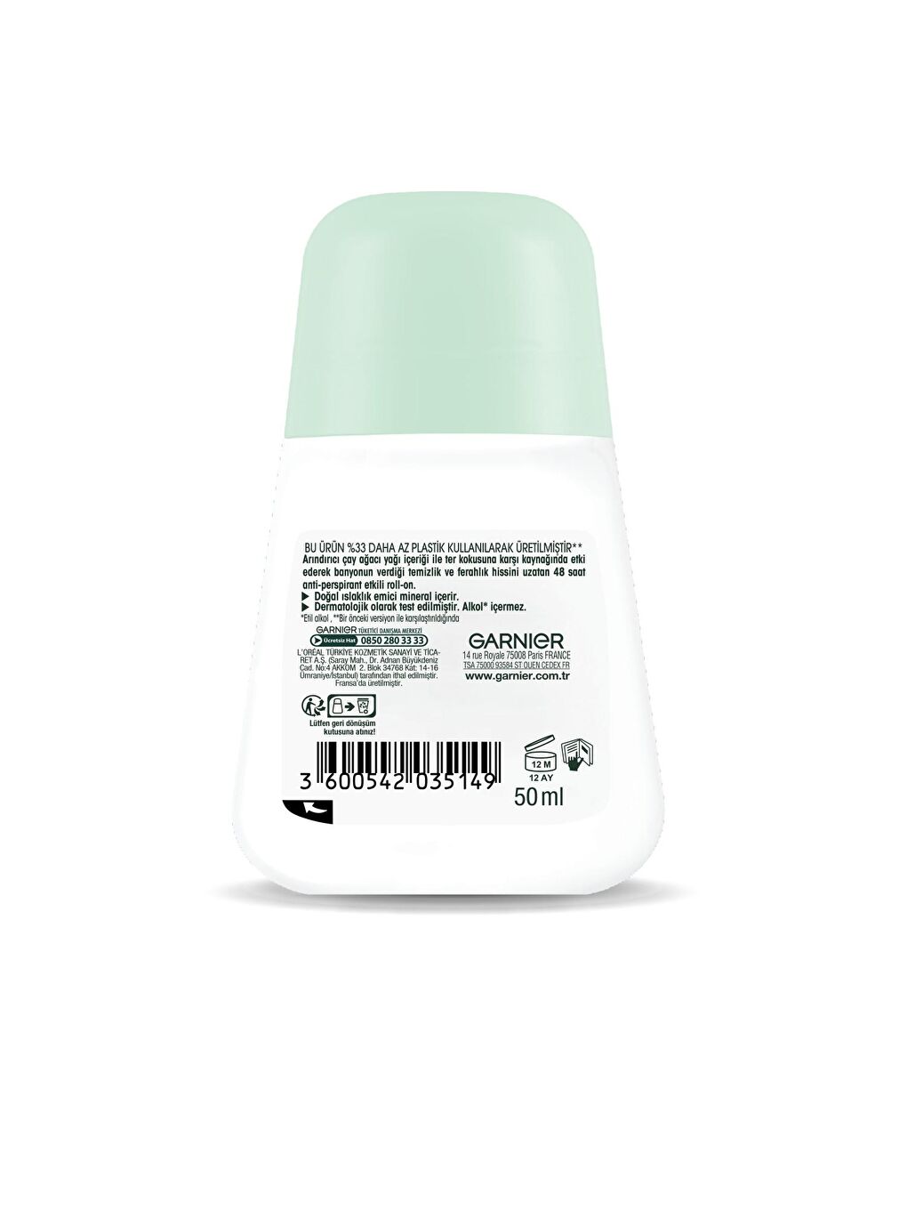 GARNIER Şeffaf Mineral Saf&Temiz Roll-On Deodorant 50 ml - 9