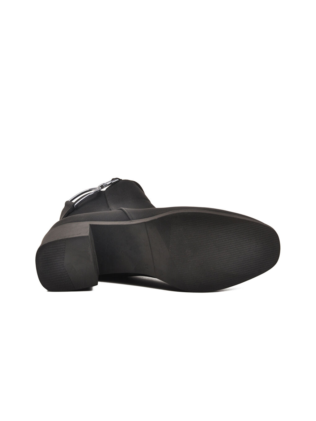 Bordo Siyah Zümrüt Fermuarlı Kaymaz Polarlı Kadın Topuklu Bot 417637 Z-4