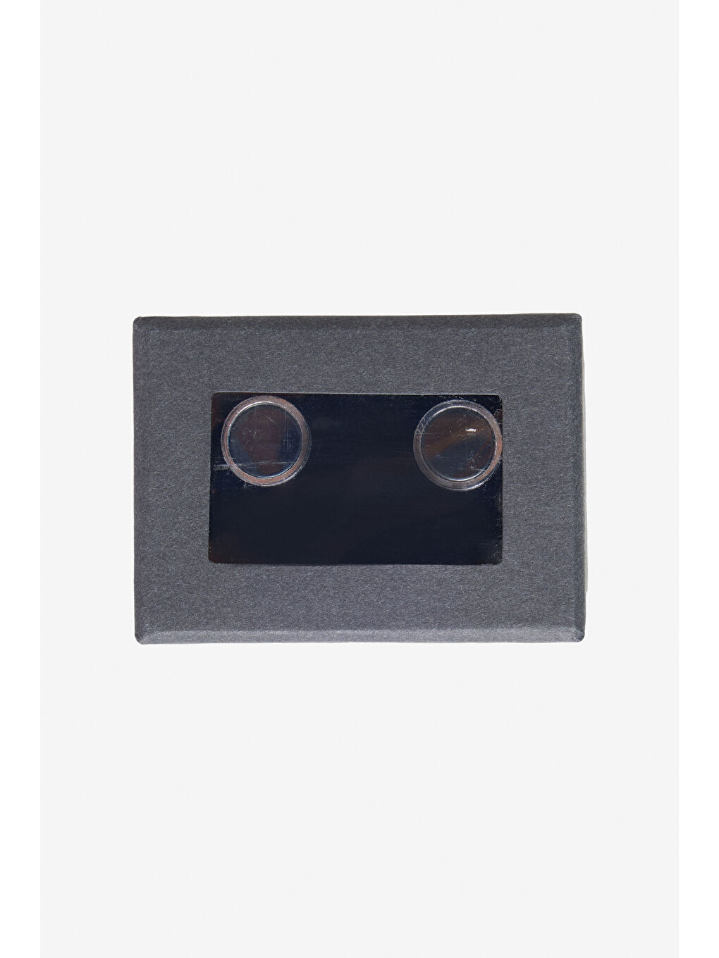 Erkek Siyah-Gümüş %100 Metal Kol Düğmesi-1