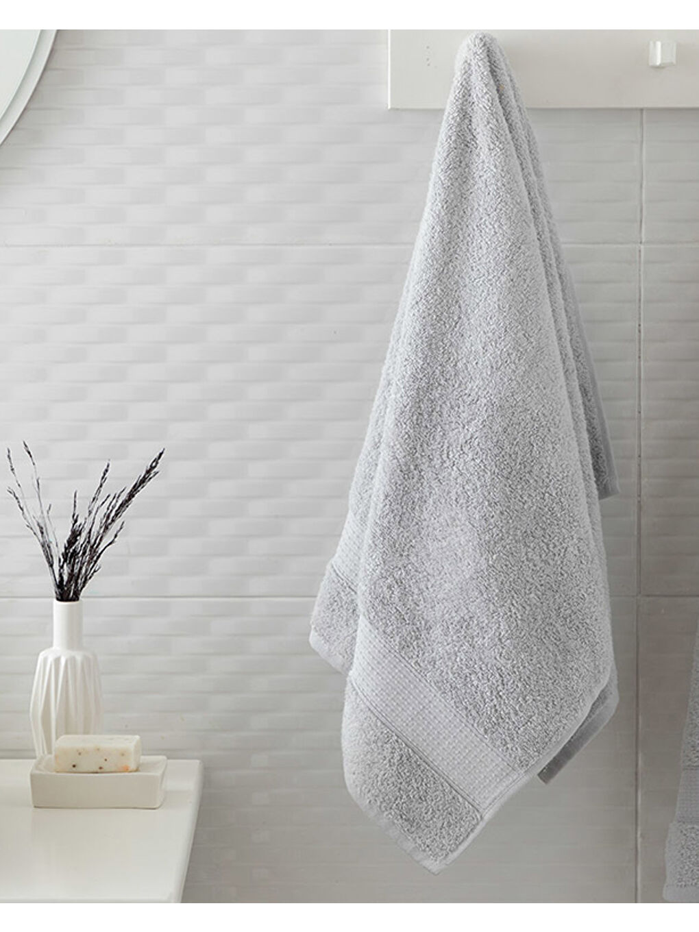 Pure Basic Pamuk Yüz Havlusu 50x90 cm Gri