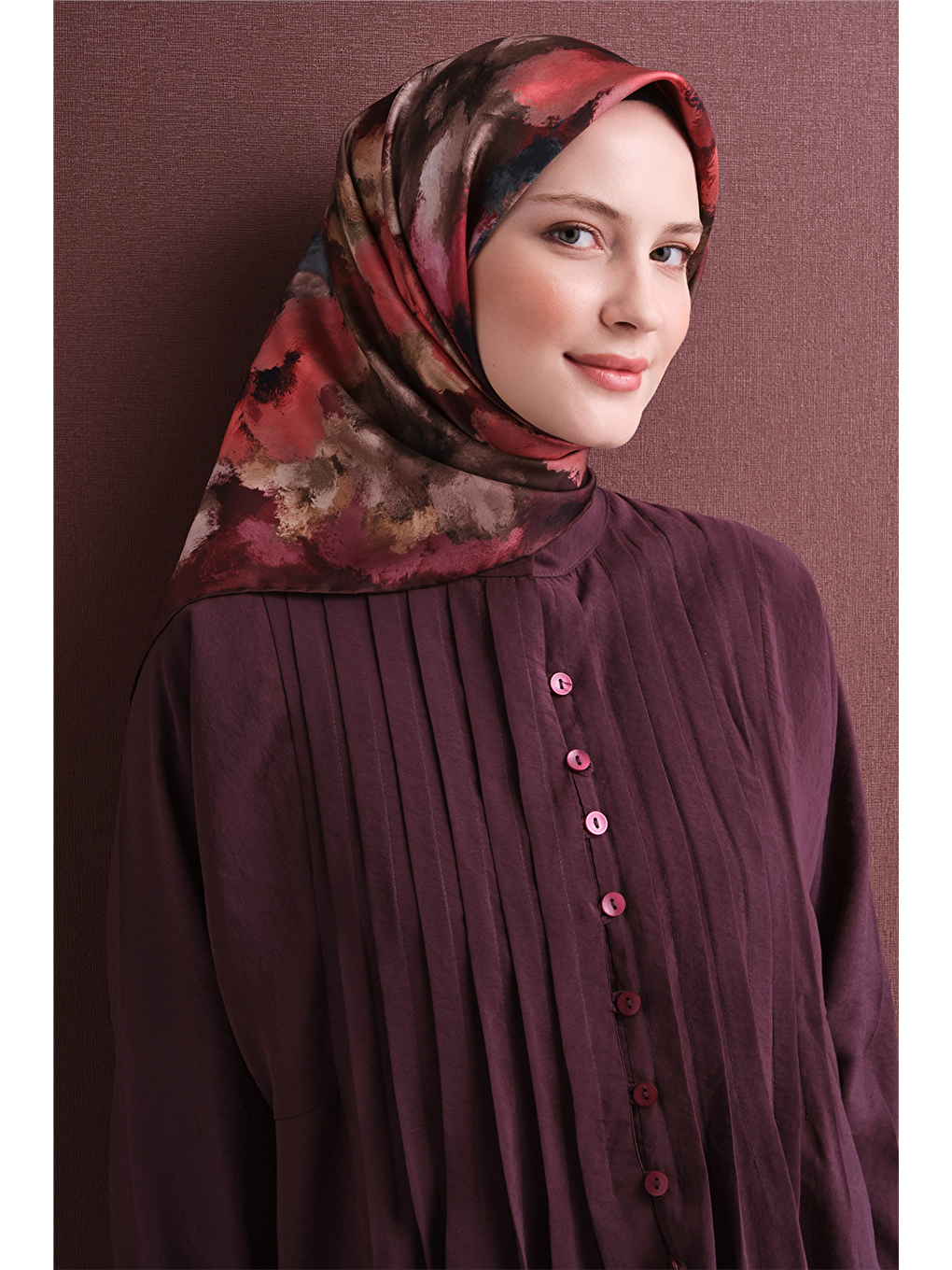 Karışık Saf İpek Twill Eşarp 9613d 04-2