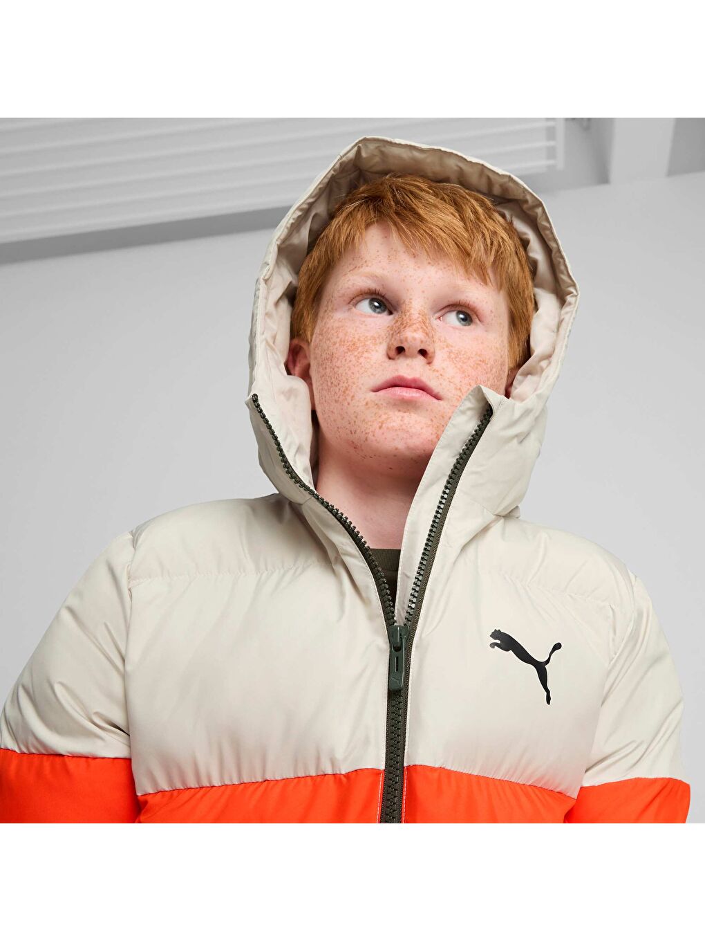 Yeşil Poly Genç Kapüşonlu Şişme Mont-2