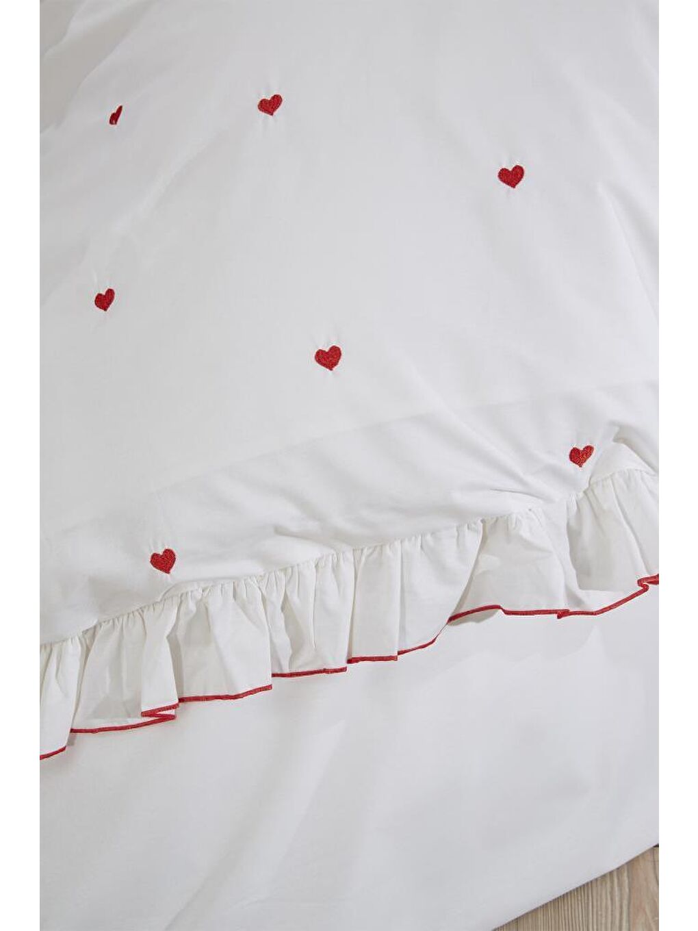 Valentine Love Nakışlı 6 Parça Nevresim Takımı Kırmızı-3