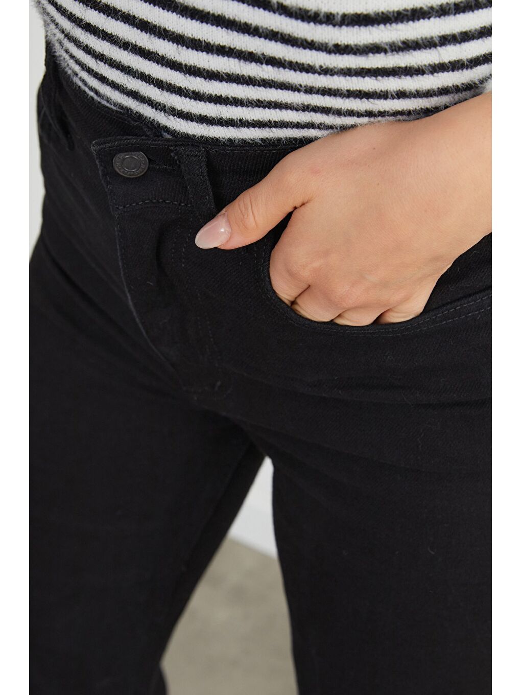 Siyah Elastanlı Palazzo Jean-4