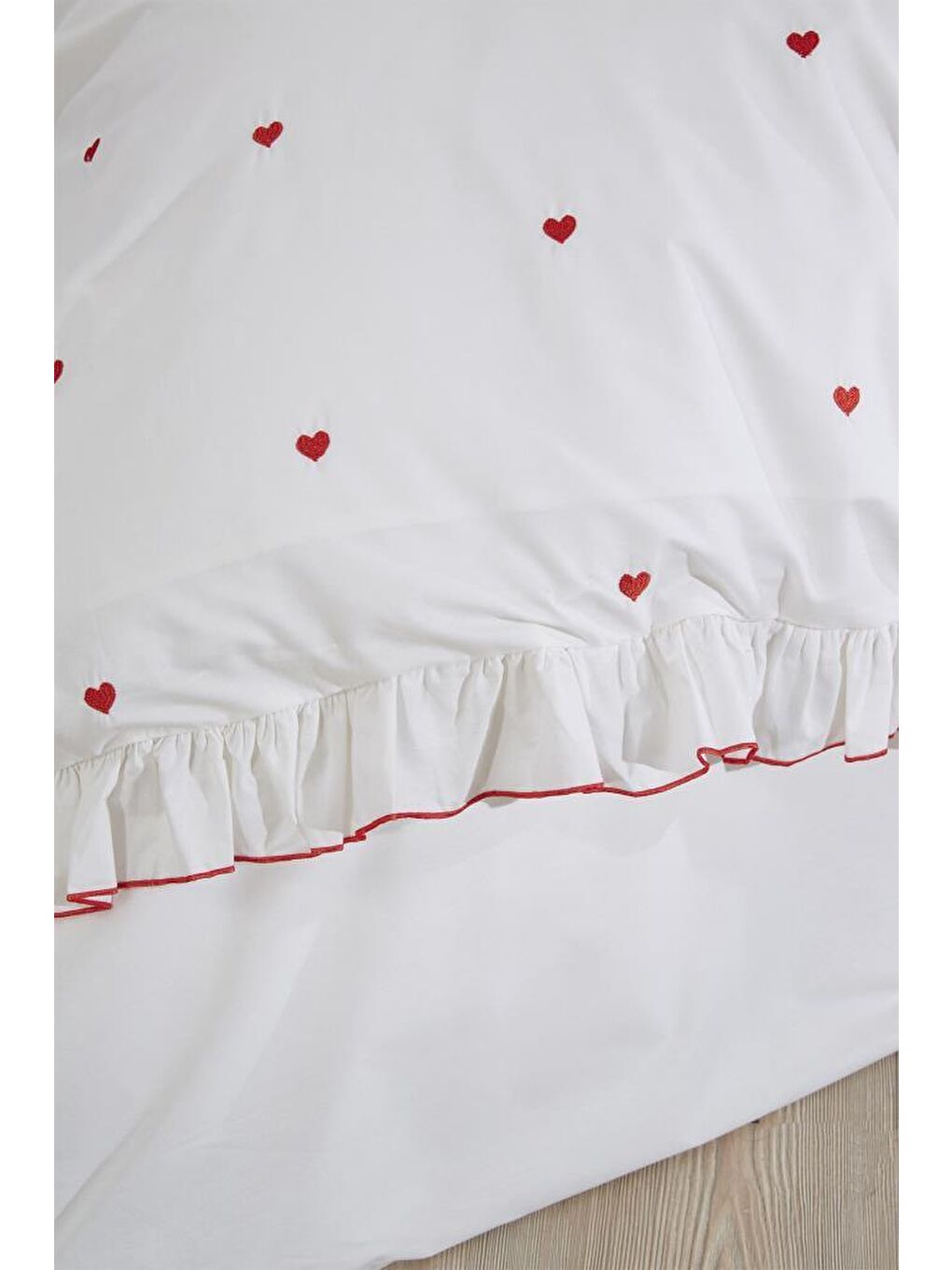 Valentine Love Nakışlı 6 Parça Nevresim Takımı Kırmızı-7