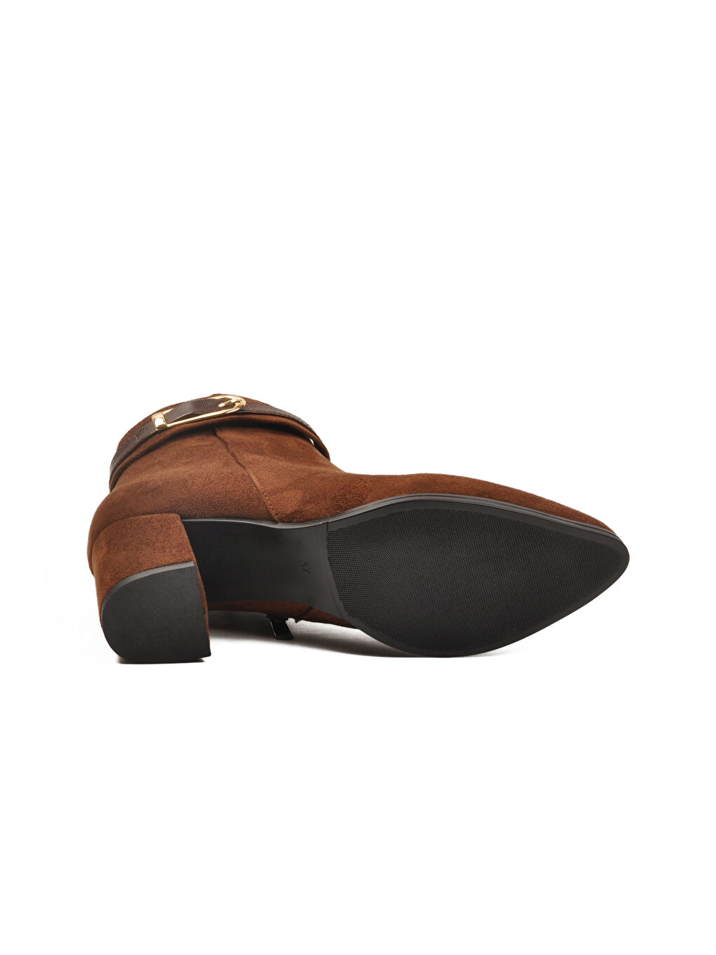 Kahverengi Kahve Süet Fermuarlı İçi Kürklü Kadın Topuklu Bot 547815 Z-4