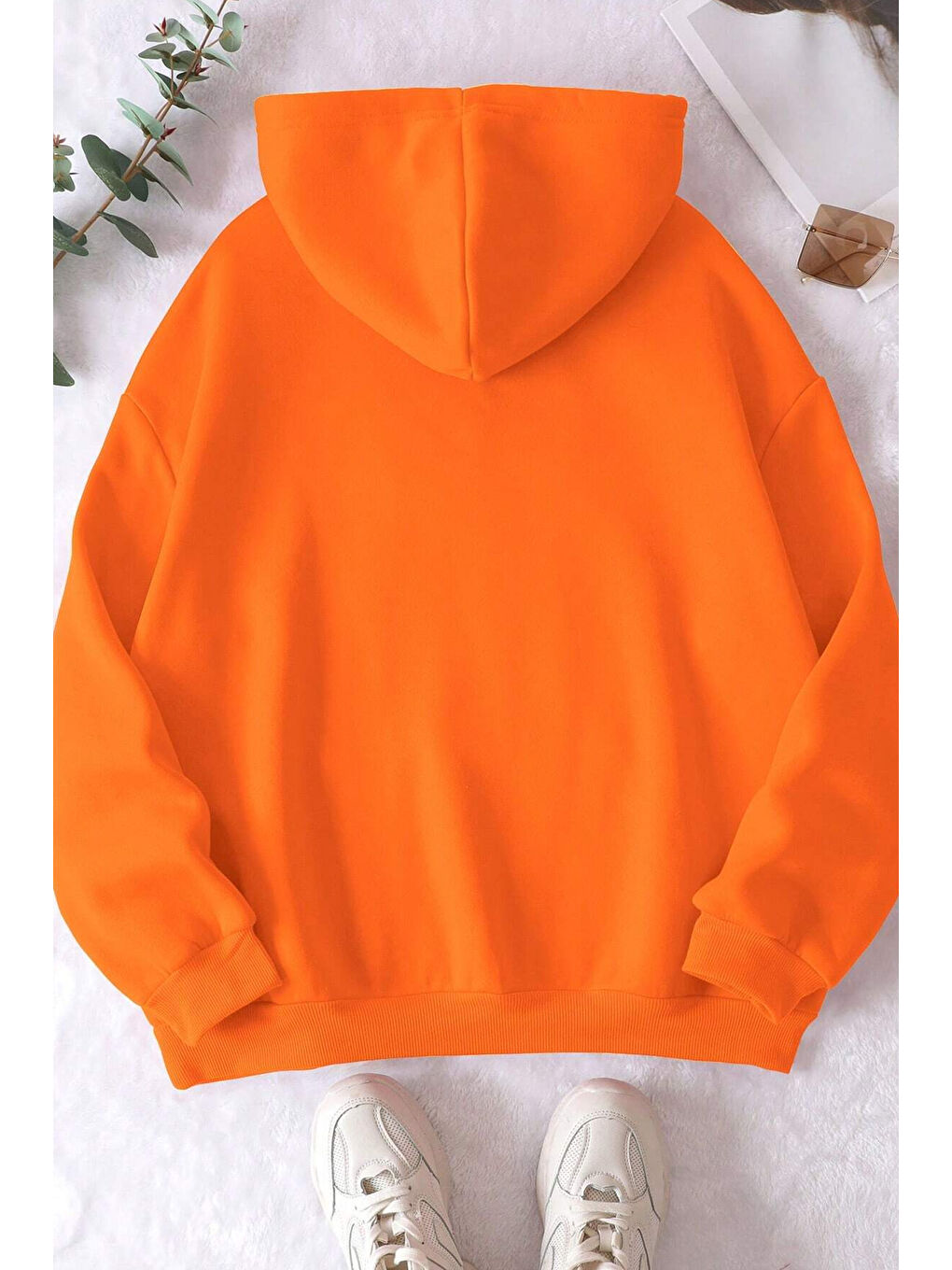 uyguntarz Turuncu Unisex Malıbu Baskılı Oversize Sweatshirt - 1