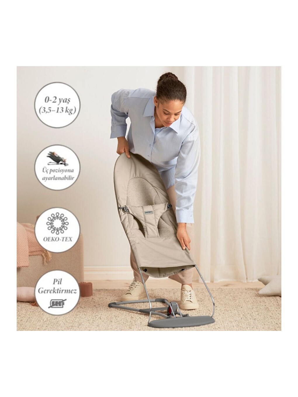 Balance Soft Ana Kucağı Woven Jersey Tri-fabric Sand Grey-1