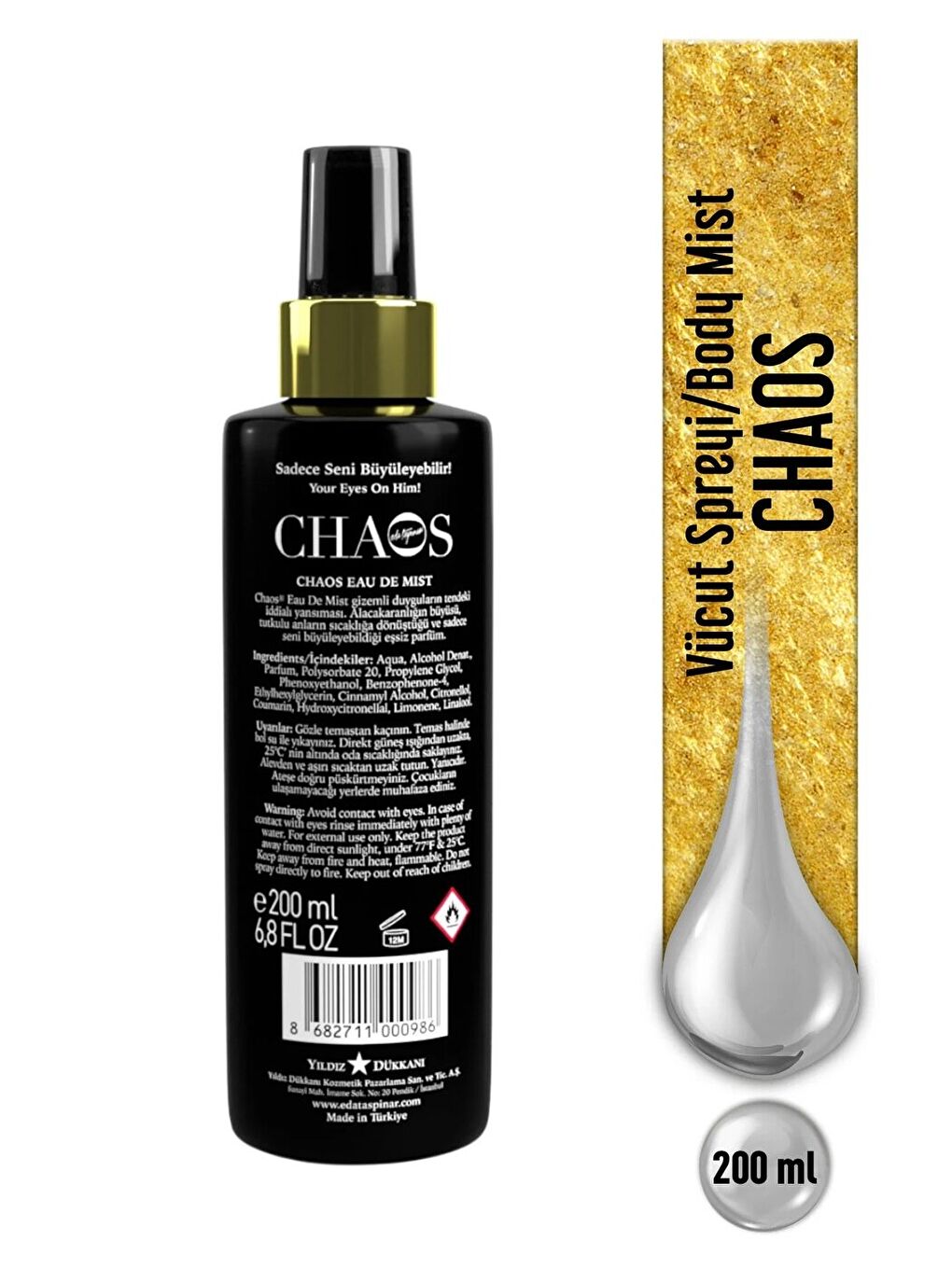 Chaos Pour Homme Body Mist - 200 ml-1
