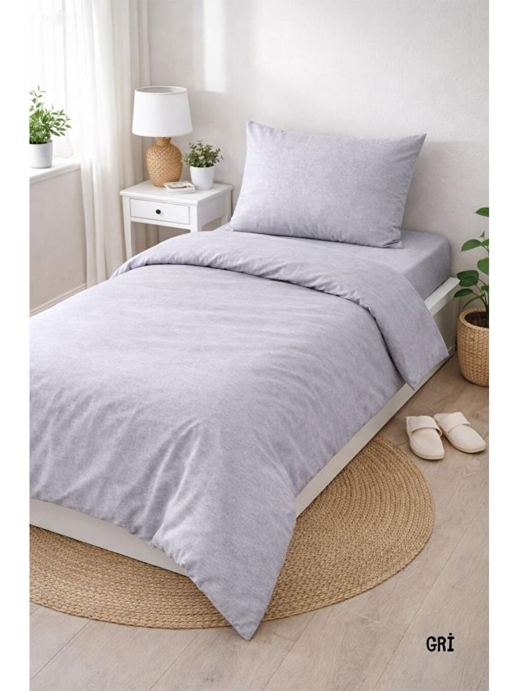 Colours Soft Tek Kişilik Nevresim Takımı Gri