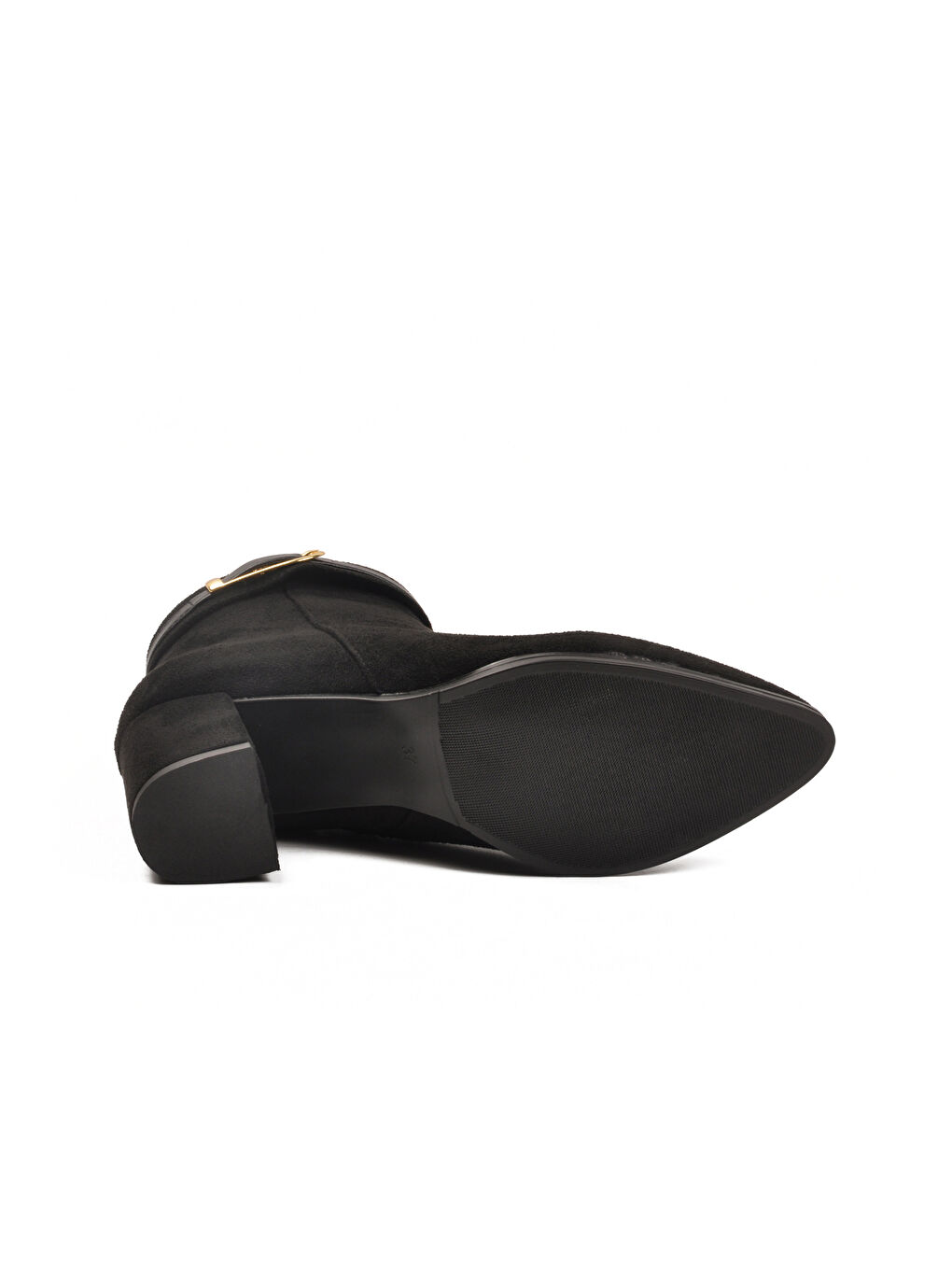 Siyah Süet Fermuarlı İçi Kürklü Kadın Topuklu Bot 547815 Z-4