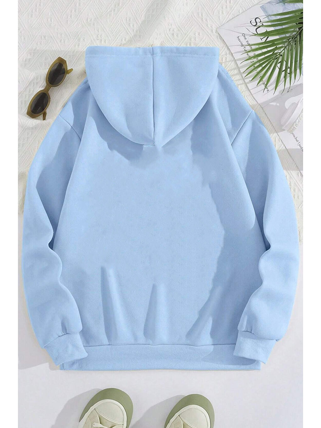 uyguntarz Bebek Mavisi Unisex Malıbu Baskılı Oversize Sweatshirt - 1