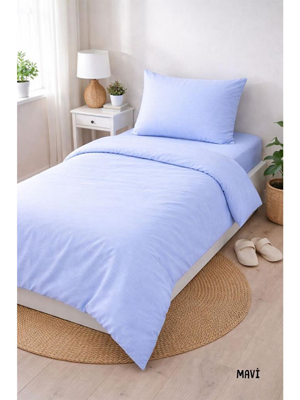 Colours Soft Tek Kişilik Nevresim Takımı Açık Mavi