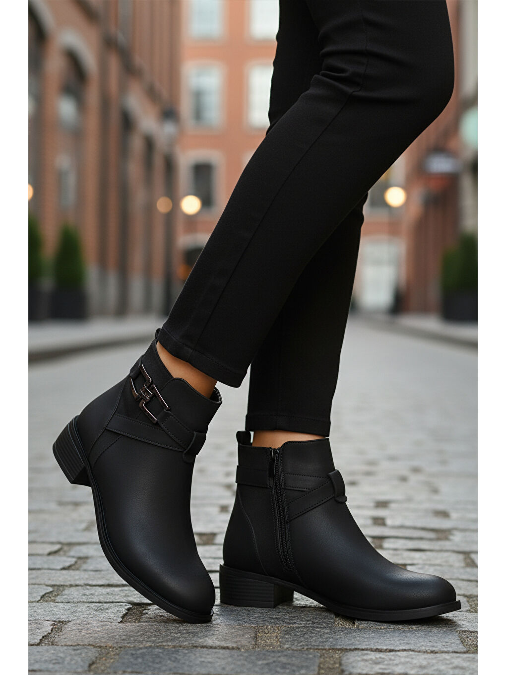 Bordo Siyah Zümrüt İçi Kürklü Fermuarlı Kaymaz Kadın Bot 547819 Z-2