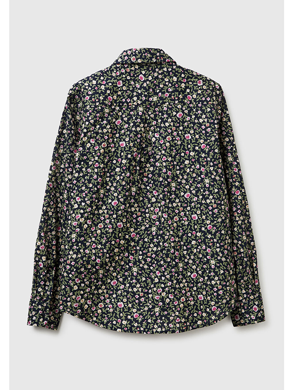 Kadın Lacivert %100 Pamuk Desenli  Regular Fit Gömlek-3