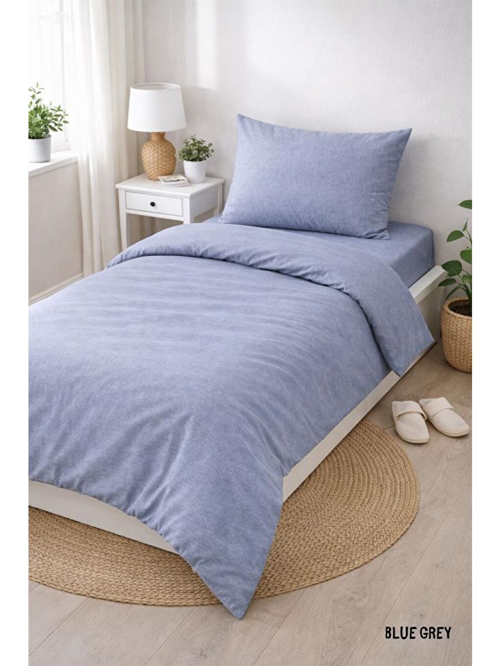 Colours Soft Tek Kişilik Nevresim Takımı Koyu Mavi