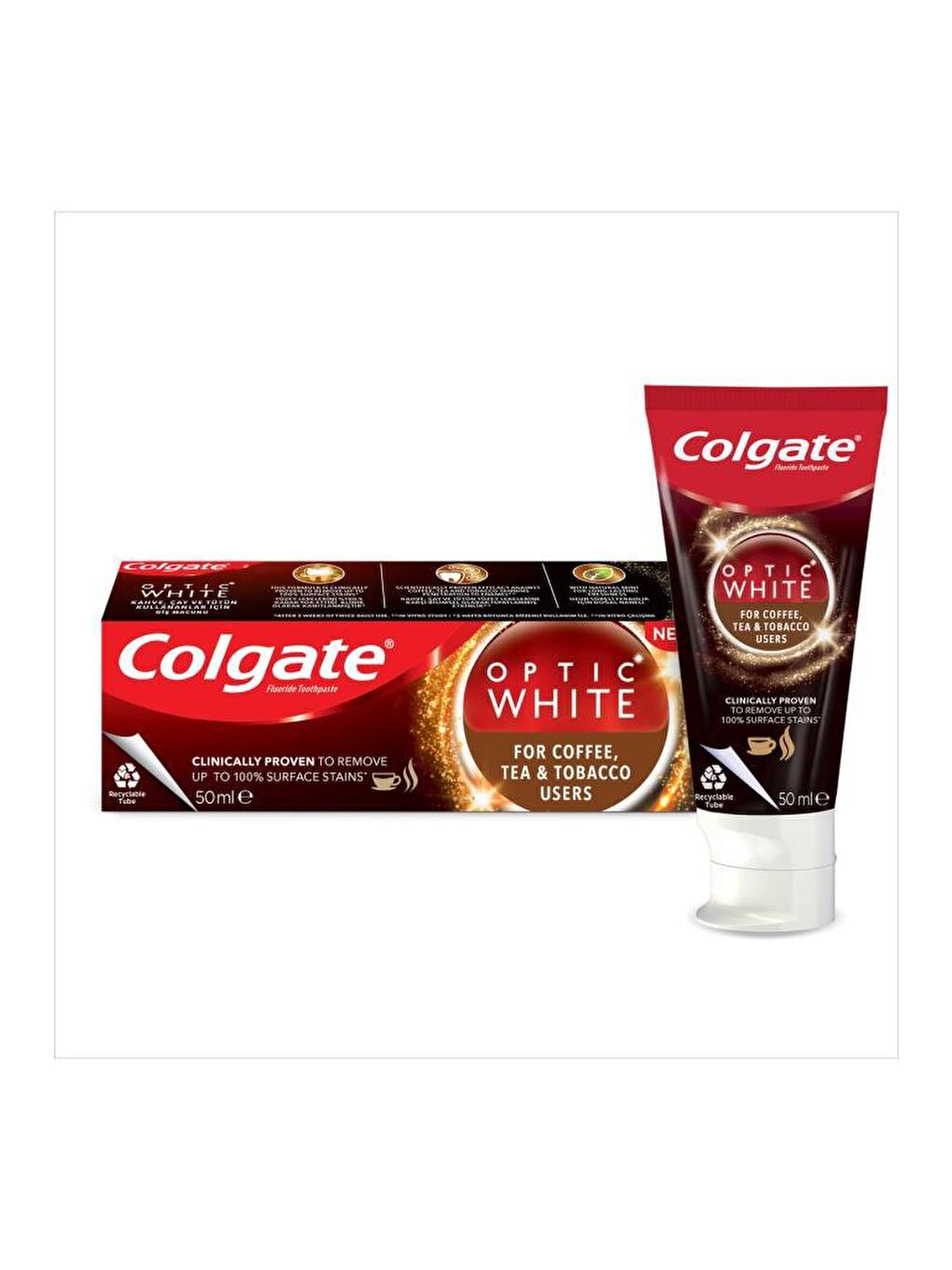 Colgate Beyaz Optic White Kahve Çay Ve Tütün Kullanıcıları Için Diş Macunu 4x 50 Ml - 2