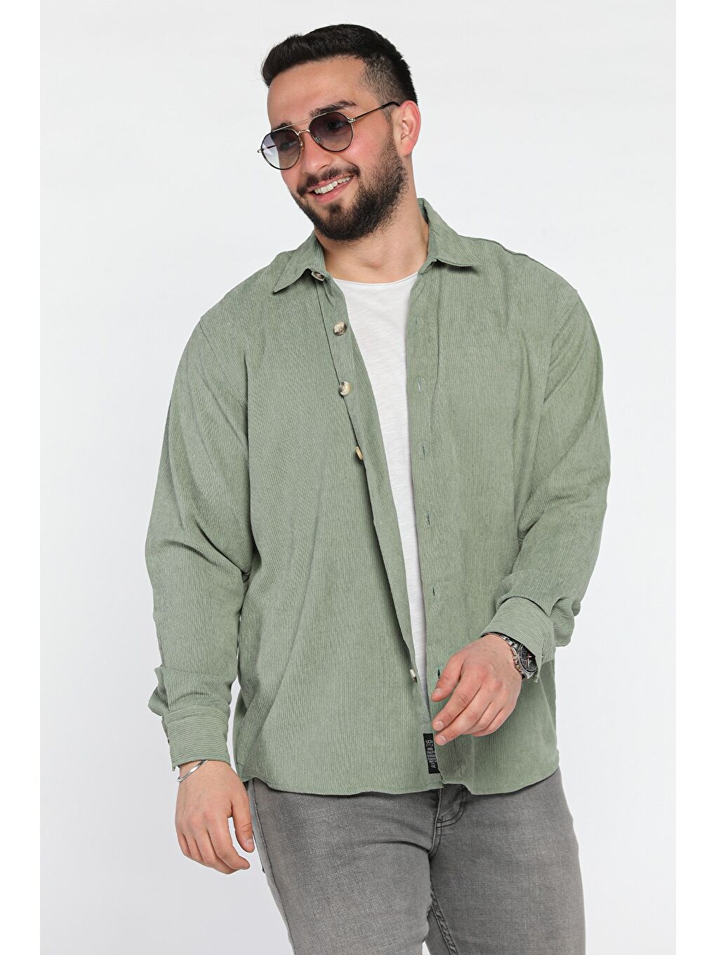 Yeşil Erkek Uzun Kol Gömlek