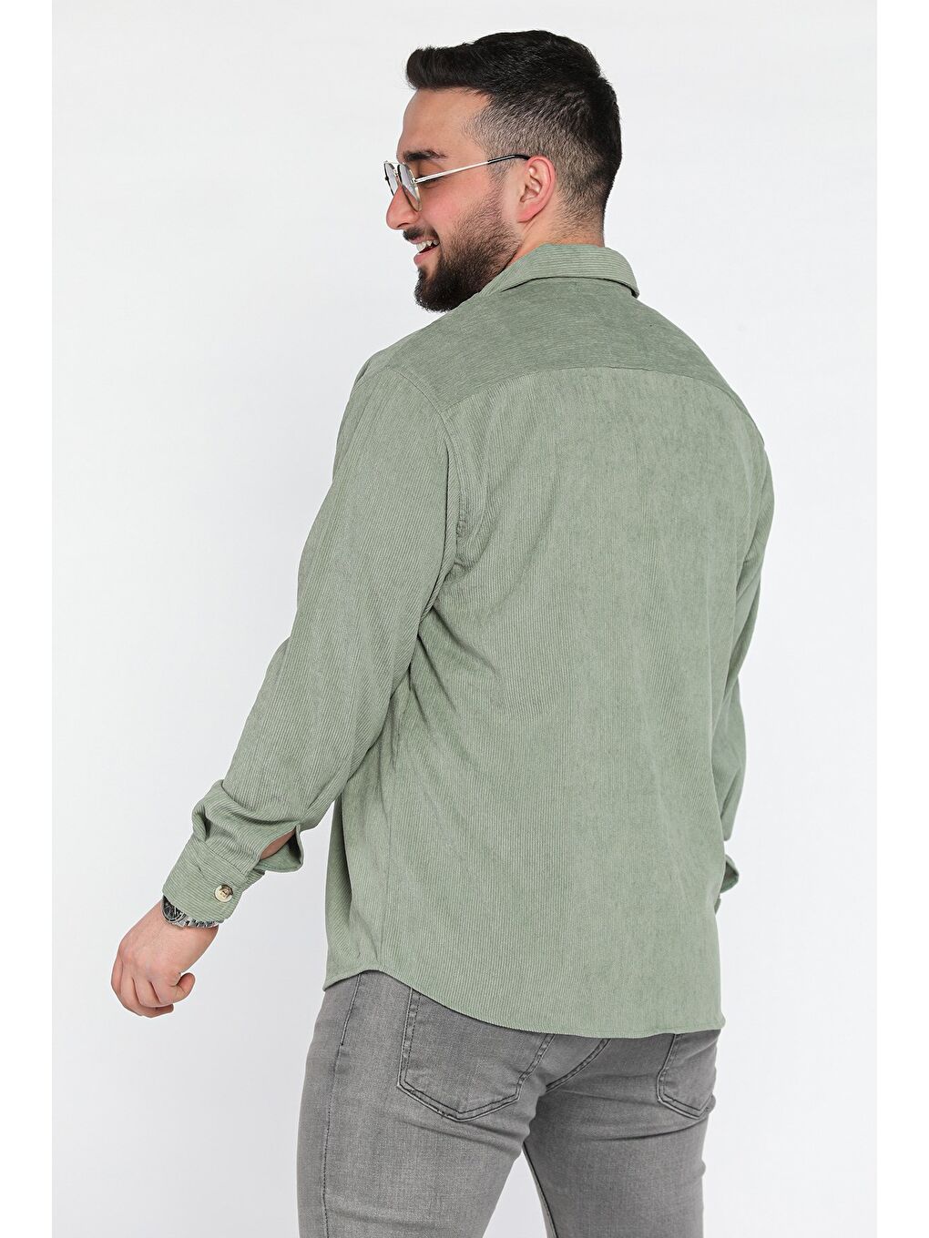 Yeşil Erkek Uzun Kol Gömlek-2