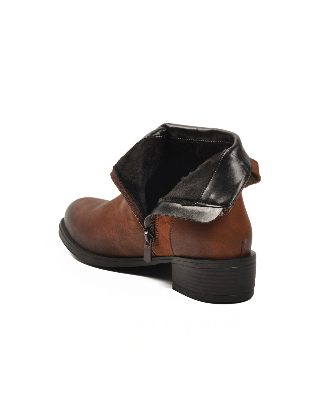 Kahverengi Taba Zümrüt İçi Kürklü Fermuarlı Kaymaz Kadın Bot 547819 Z-3