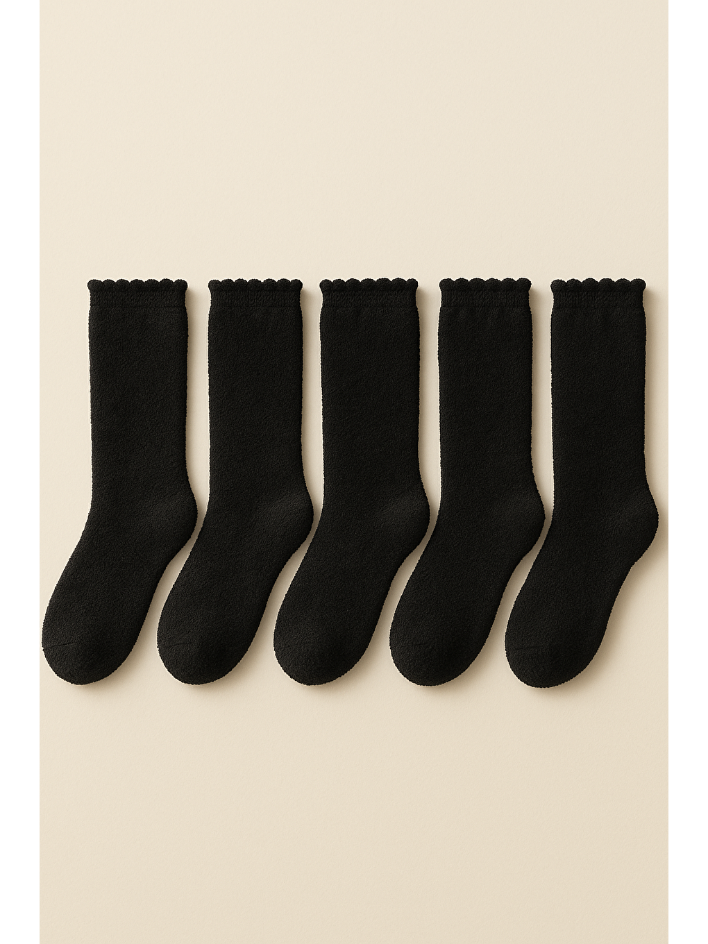 Kadın 5'Li Basic Soket Çorap Siyah