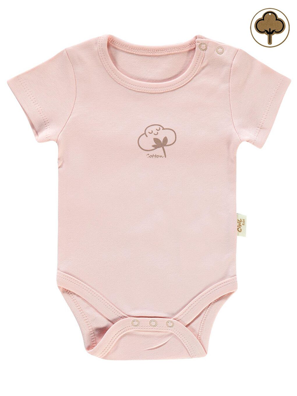 Civil Baby Bebek Çıtçıtlı Badi 0-18 Ay Pembe