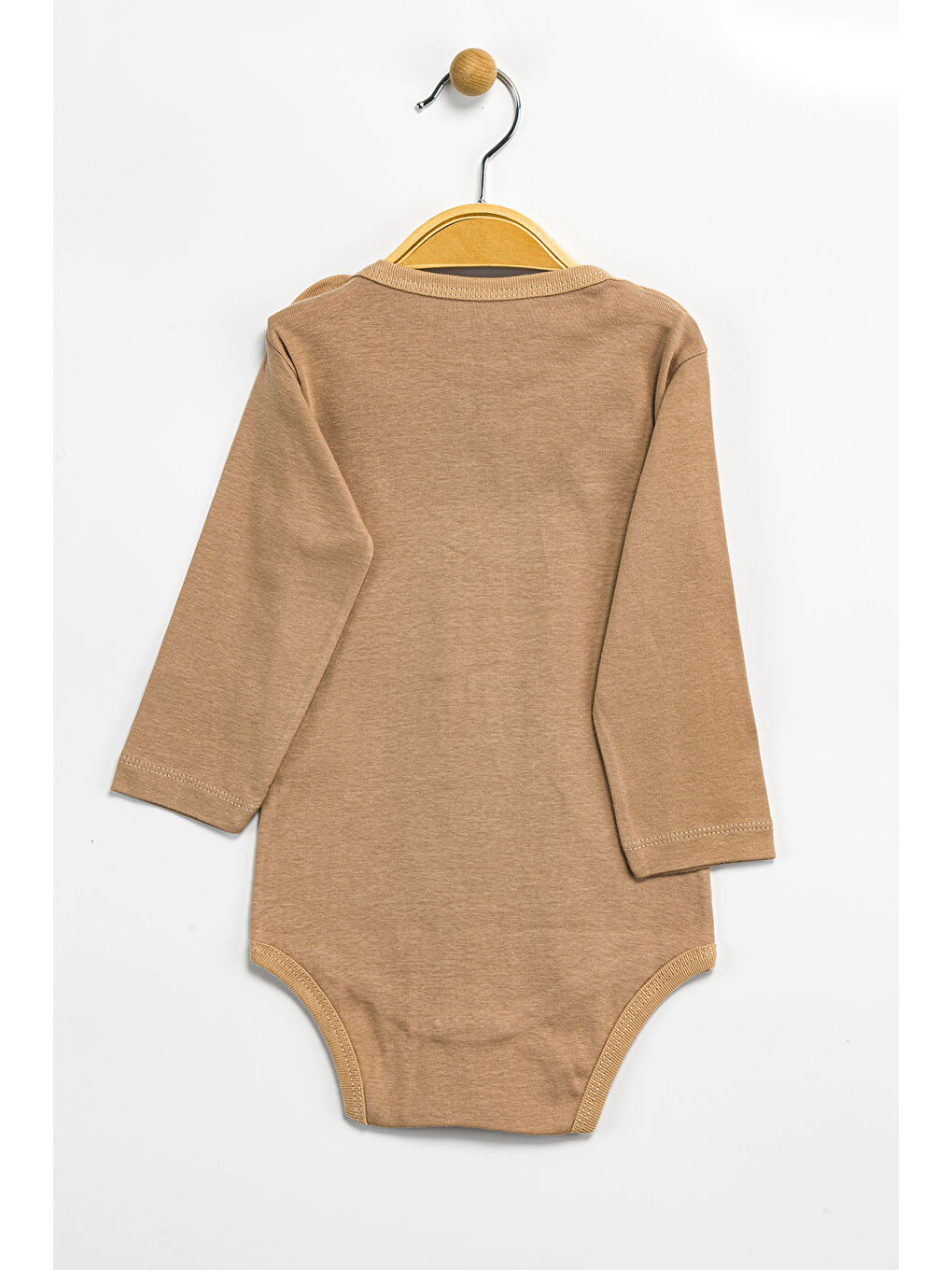 Kahverengi Erkek Kız Bebek Çıtçıtlı % 100 Pamuk Body & Zıbın 12 Ay - 36 Ay-1