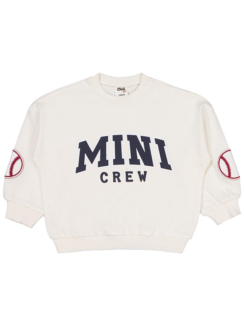Baby Mını Crew Baskılı 6-18 Ay Takım - Ekru-2