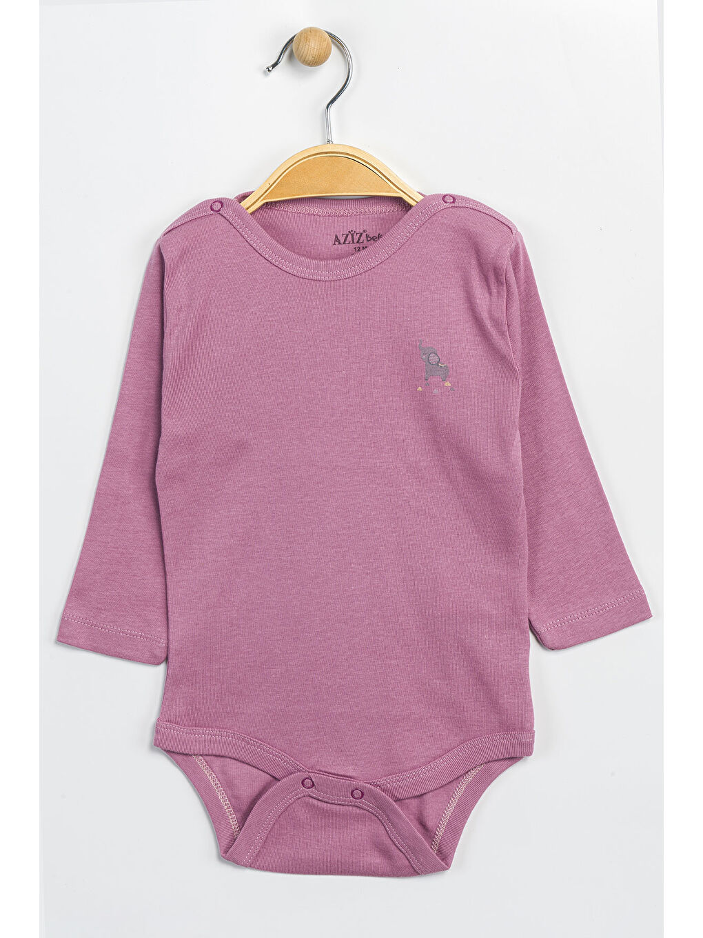 Mürdüm Erkek Kız Bebek Çıtçıtlı % 100 Pamuk Body & Zıbın 12 Ay - 36 Ay