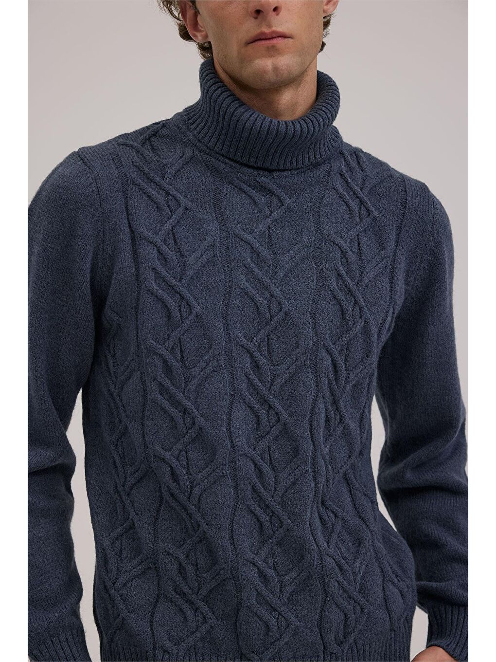 İndigo Slim Fit Tam Balıkçı Yaka Triko Kazak-2