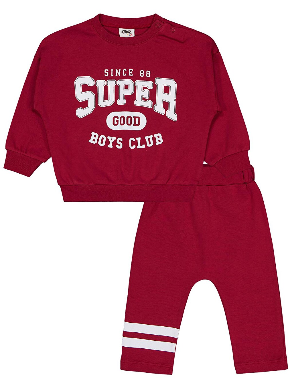 Baby Super Good Baskılı 6-18 Ay Takım - Bordo