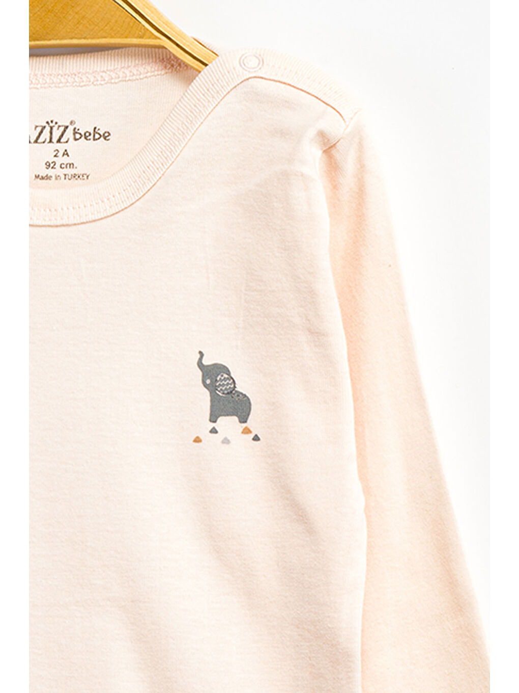 Pembe Erkek Kız Bebek Çıtçıtlı % 100 Pamuk Body & Zıbın 12 Ay - 36 Ay-2