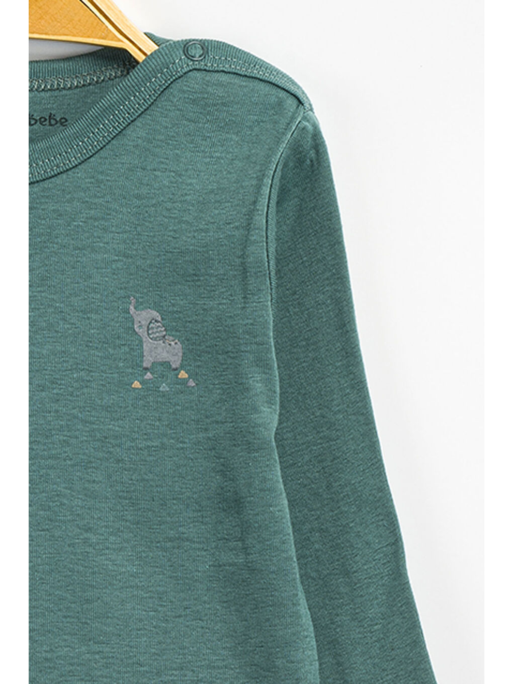 Yeşil Erkek Kız Bebek Çıtçıtlı % 100 Pamuk Body & Zıbın 12 Ay - 36 Ay-2