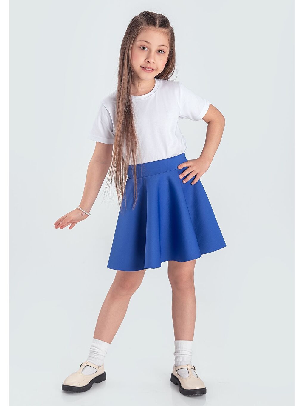 Mavi Scuba 23 Nisan Kız Çocuk Kloş Etek MNK0565-3